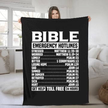 Discover Bible Verse Emergency Numbers Christian Hotline Ps Fleece Blankets