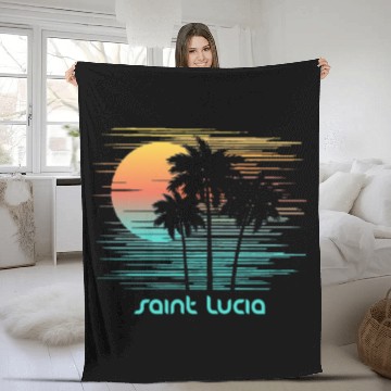 Discover Saint Lucia Stylish Souvenir Vacation Fleece Blankets