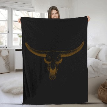 Discover bull skull Fleece Blankets