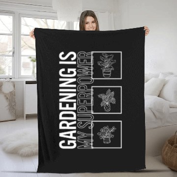 Discover Gardening Is My Superpower, Garden Plant Fleece Blankets