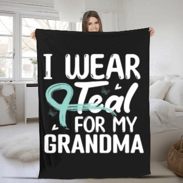 Discover I Wear Teal For My Grandma Cervical Cancer Fleece Blankets