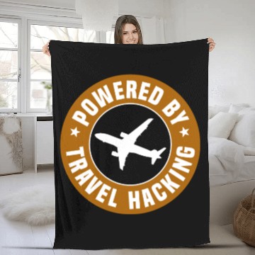 Discover Powered By Travel Hacking Fleece Blankets
