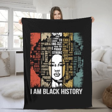 Discover I am black history Fleece Blankets