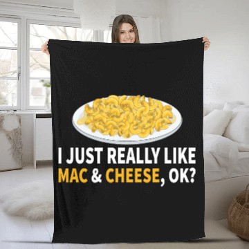 Discover I Just Really Like Cheese Funny Mac N Cheese Fleece Blankets