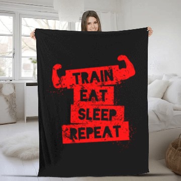 Discover Train Eat Sleep Fleece Blankets
