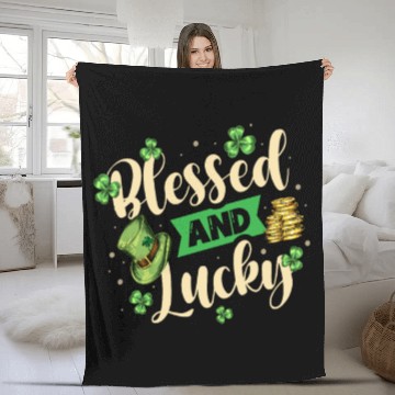 Discover Blessed And Lucky Irish Pride St. Patricks Day Fleece Blankets