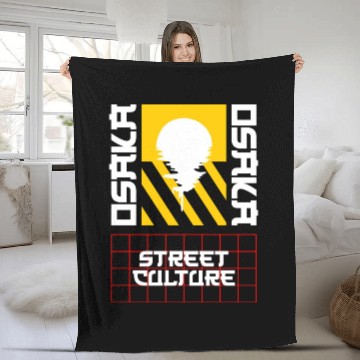 Discover Osaka Street Culture Fleece Blankets