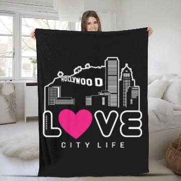 Discover I Love City Life Los Angeles Fleece Blankets