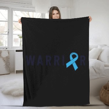 Discover Prostate Cancer Warrior Light Blue Ribbon Dad Fleece Blankets