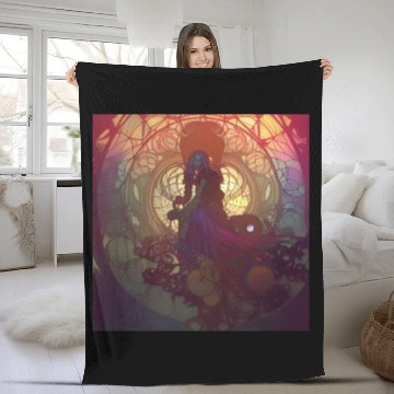 Discover Psychedelic Clocktower Specter Fleece Blankets