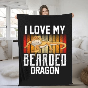 Discover I Love My Bearded Dragon Animal Reptile Pet Lover Fleece Blankets