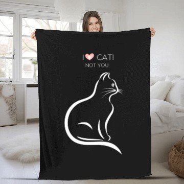 Discover I Love Cat Fleece Blankets