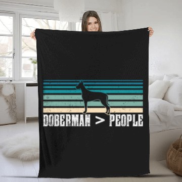 Discover Doberman > People Lover Puppy Dog Pet Fleece Blankets