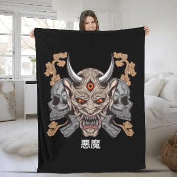 Discover Oni Demon Japan Fleece Blankets