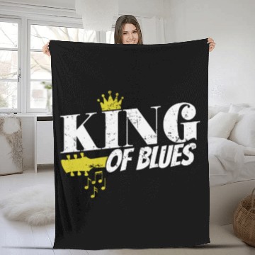 Discover King of Blues Music Trumpet Singer Fleece Blankets