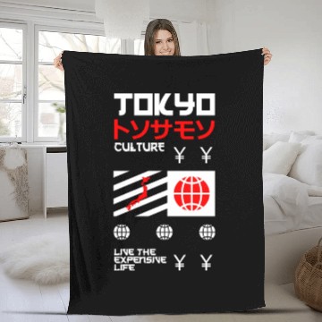 Discover Tokyo Culture Live the Expensive Life Fleece Blankets