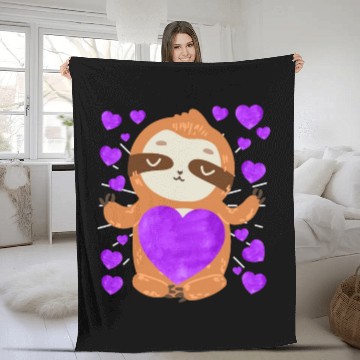 Discover Couple love you my sloth Valentine's Day Fleece Blankets