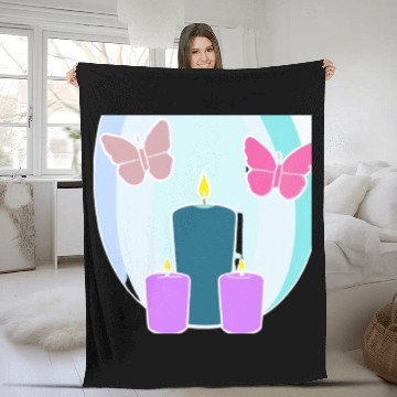 Discover colored candles Fleece Blankets