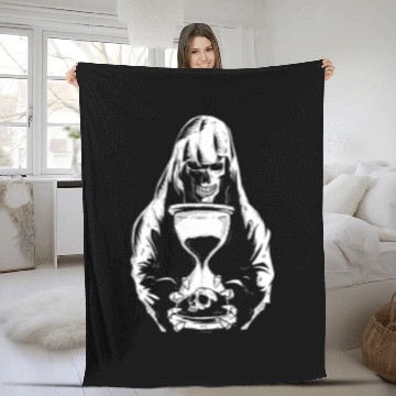 Discover Death Grim Reaper Hourglass Heavy & Death Metal Fleece Blankets