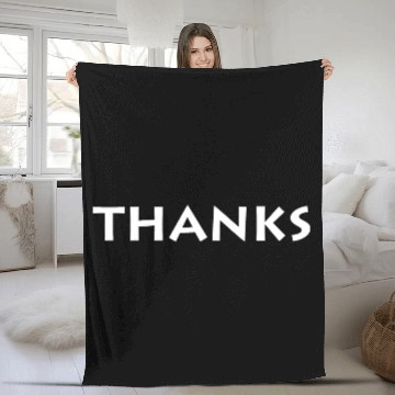 Discover THANKS - WHITE DESIGN Fleece Blankets
