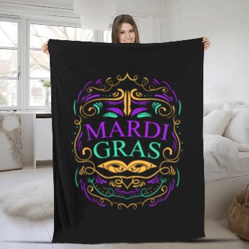 Discover Lettering And Ornaments For Mardi Gras Fleece Blankets