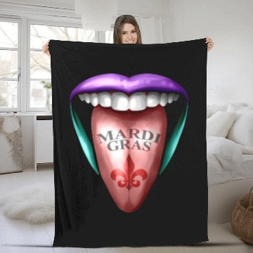 Discover Out Stretched Tongue For Mardi Gras Fleece Blankets