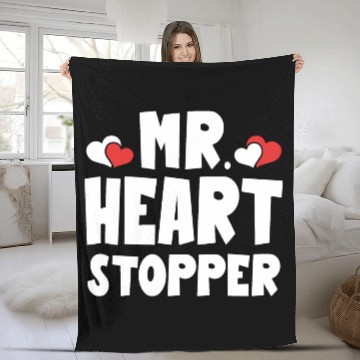 Discover Mr Heart Stopper Funny Boyfriend Valentine's Day Fleece Blankets