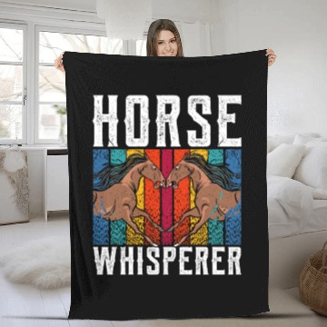 Discover Horse Whisperer Equestrian Rider Riding Lover Fleece Blankets