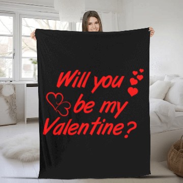 Discover Will you be my Valentine Vector Fleece Blankets Design