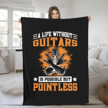 Discover Funny E Guitar Saying Electric Guitar & Guitarist Fleece Blankets
