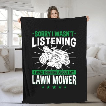 Discover Lawn Mowing - I Wasn't Listening - Lawn Mower Fleece Blankets