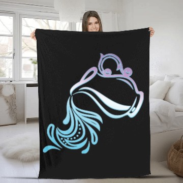 Discover Aquarius Zodiac Air Sign Water Bearer Logo Fleece Blankets