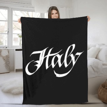 Discover Italy Calligraphy Graffiti Handstyle Hip Hop Urban Fleece Blankets