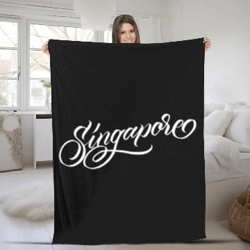 Discover Singapore Calligraphy Graffiti Hip Hop Lettering T Fleece Blankets