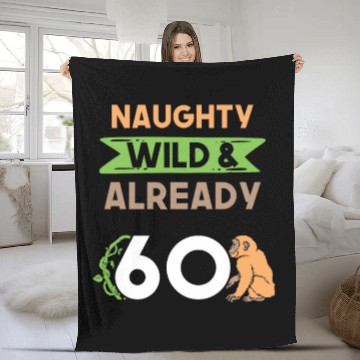 Discover Gift 60 years birthday women Ape Monkey Fleece Blankets