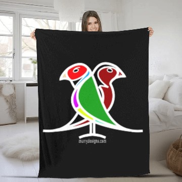 Discover Crimson Gouldian Finch murrydesigns Fleece Blankets