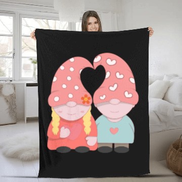 Discover kawaii little gnomes filled with love Fleece Blankets