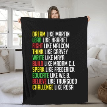 Discover Black History Martin Luther King USA African Fleece Blankets