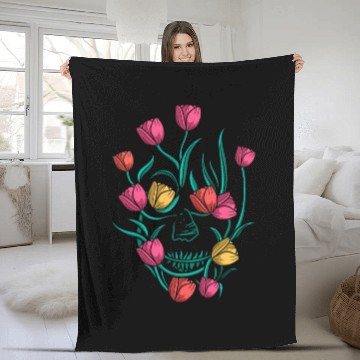 Discover Tulip Gardening Tulips Fleece Blankets