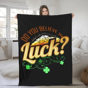 Discover Shamrock Do You Belive In Luck St Patricks Day Fleece Blankets