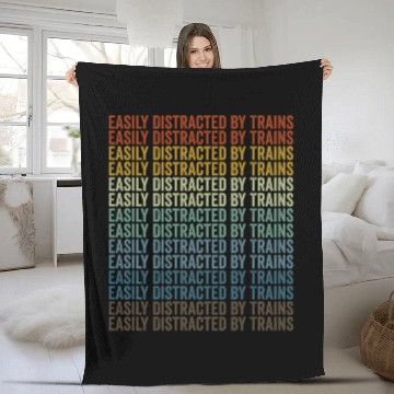 Discover Easily Distracted By Trains Train Lover Fleece Blankets
