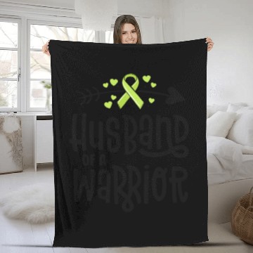 Discover Husband Of A Warrior Lymphoma Cancer Awareness Fleece Blankets