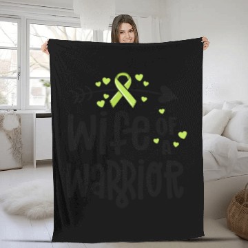 Discover Wife Of A Warrior Lymphoma Cancer Awareness Fleece Blankets