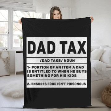 Discover Vintage Dad Tax Definition Men Funny Father's Day Fleece Blankets