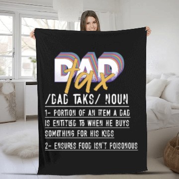 Discover Vintage Dad Tax Definition Men Funny Father's Day Fleece Blankets