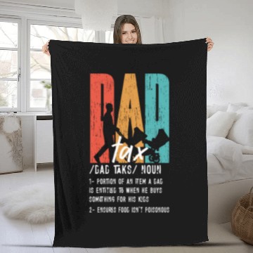 Discover Vintage Dad Tax Definition Men Funny Father's Day Fleece Blankets