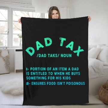 Discover Vintage Dad Tax Definition Men Funny Father's Day Fleece Blankets