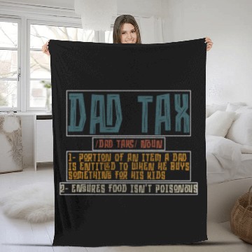 Discover Vintage Dad Tax Definition Men Funny Father's Day Fleece Blankets