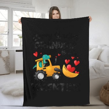 Discover Grandma Is My Valentine Dino Construction Truck Fleece Blankets