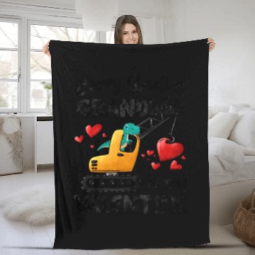 Discover Grandma Is My Valentine Trex Construction Truck Fleece Blankets